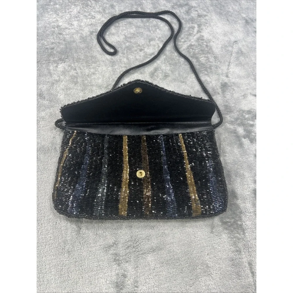 Vintage Purse Sequin‎ Shoulder Bag Cocktail Disco Glam Retro Indie Seed Bead 80s